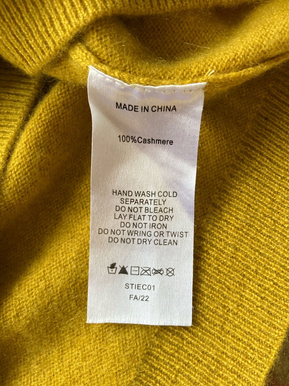 Quince Mongolian Cashmere Tee Mustard Gold Yellow, size Large - Picture 4 of 7